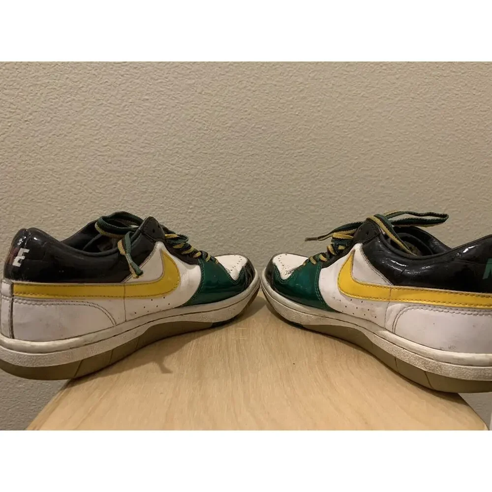 Nike Court Force Womens Green Yellow Jamaica Style Shoes Size 6.5 316399-171